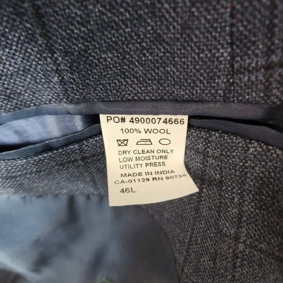 Lauren Ralph Lauren Mens Navy Glen Plaid 2 Button Blazer |46L| - Picture 8 of 10